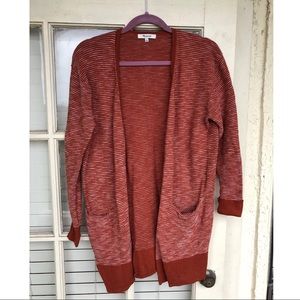 Madewell Rust Striped Cardigan